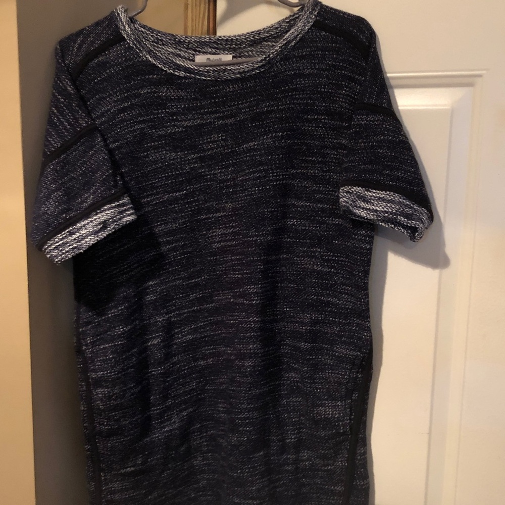 Madewell Black and White Knit Sweater SMALL 100% cotton